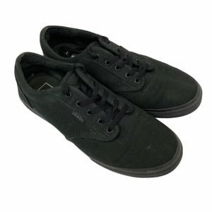 Vans black on black low top lace up sneakers
